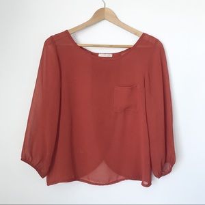 Red Blouse | Work Blouse | Open Back